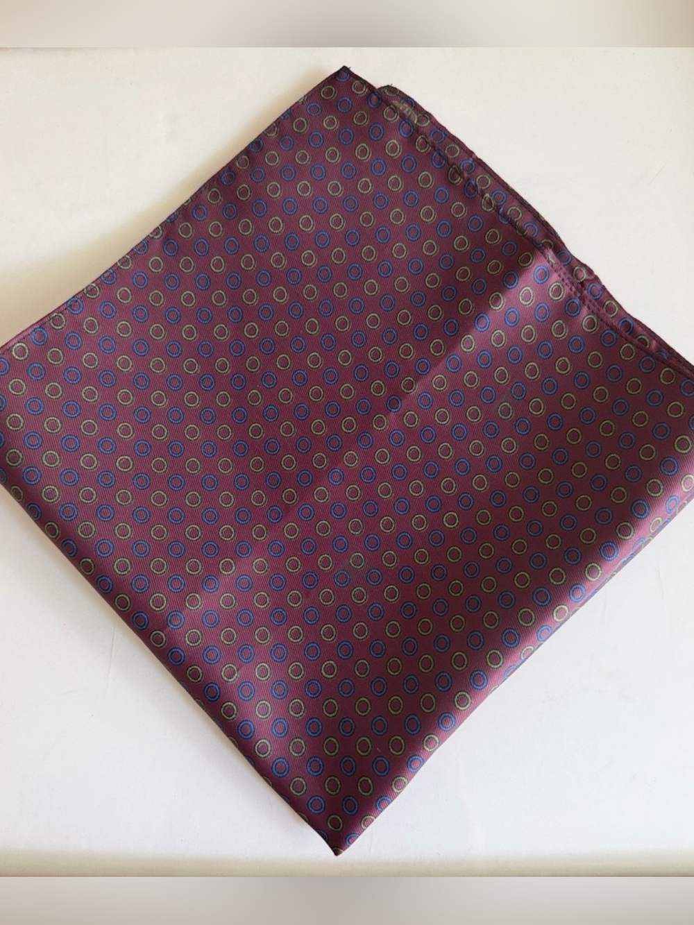 Vintage Designer Pocket Square Spanish Accessory, Corbatas Burgundy